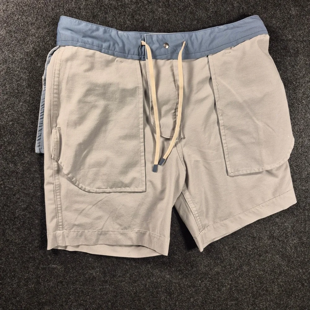 Faherty All Day Shorts Mens 28 Light Gray Hybrid Coastal Casual Quick Dri 7 in
